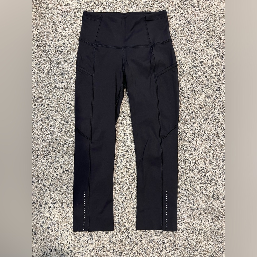 Lululemon Fast & Free Crop Ii *Nulux 19" In Black Size 2